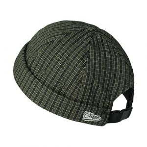 CLAPE Casquette sans Visi&egrave;re Casquette Docker Homme Femme S&eacute;chage Rapide R&eacute;glable Bonnet Docker Plaid Brimless Cap Bonnet Marin Beanie Cap Vert Green FMA2502 (CLape, neuf)