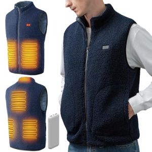 LABEWVI Gilet Chauffant, Veste chauffante Homme Femme, Doudoune avec 10000mAh Batterie Incluse, Polaire Blouson, USB &Eacute;lectrique Manteau avec 3 Niveau de Chauffant, 6 Zones chauffante (YSAO, neuf)