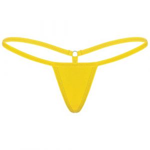 dPois Mini String Ficelle Femme Sexy &Eacute;rotique Micro Bikini G-String sous-V&ecirc;tements Slip Taille Basse Tanga Lingerie Erothique Sexy Hot Jaune Taille Unique (dPois eu, neuf)