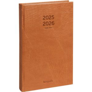 BREPOLS - Agenda Journalier SATURNUS - 16 Mois Septembre 2025 à Décembre 2026 - Couverture Rigide Marron Clair - Format : 14 x 22 cm - 4 Langages (Papeterie Libellus, neuf)