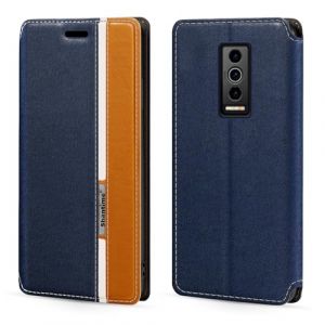 Coque &agrave; Rabat en Cuir PU Bicolore avec Fermeture Magn&eacute;tique Invisible Compatible avec Doogee Blade 10 Pro, &Eacute;tui &Eacute;l&eacute;gant et Protecteur (Bleu) (Shantime, neuf)