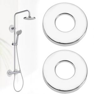DIFLAX 2 Pi&egrave;ces Rosace Mitigeur Douche Acier Inoxydable (3/4) &Oslash; 27 mm x &Oslash; 80 mm x hauteur 19 mm, Rosace Robinet, Garniture Pour Robinet De Douche Muraux, pour Rosace Robinet Int&eacute;rieur et Radiateur (SVF TUNDER PRICE, neuf)