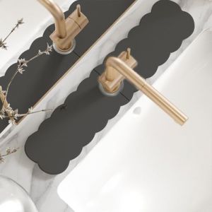 Knubbuf Contour de Robinet Absorbant, Contour de Robinet de Cuisine, Tapis de Robinet, Contour Robinet Evier, Terre de Diatom&eacute;e, S&eacute;chage Rapide (C-Gris Fonc&eacute;, 40 * 10cm) (YuanWenwan, neuf)