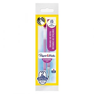 Paper Mate Lot de 2 Recharges pour stylo gel effaçable pointe moyenne 0,7 mm Rose (BigWhiteRabbit, neuf)