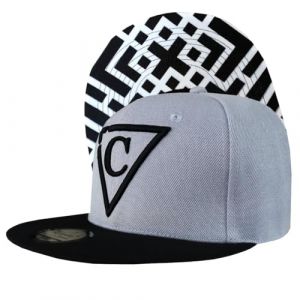 Capiche [99+ Designs] Chapeau Snapback Gris pour Hommes, The X, Chapeaux, Bonnets et de Baseball Grise Noire, Design &agrave; Motif crois&eacute; g&eacute;om&eacute;trique, Art (ElementalGoods, neuf)