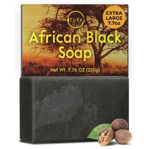 O Naturals Savon Noir Africain Nettoyant - Riche en Beurre de Karit&eacute; Africain, Aide les Peaux &agrave; Tendance Acn&eacute;ique, Savon Naturel pour Hommes & Femmes - Savon Visage, Savon Hydratant (ONE-NATURALS, neuf)