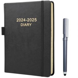 Agenda Journalier 2024 2025 A5 Page par jour, Agenda académique de juillet 2024 à juin 2025 avec Stylo,Onglets Mensuels, Signet, Boucle de stylo(Noir) (NEYSA, neuf)