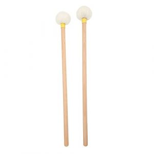 2pcs Tambour Maillet Multi-usage Feutre Tête Tambour Maillet Bâtons Accessoires pour Grosse Caisse, Timbales et Caisses Claires(Jaune) (Ninyier, neuf)