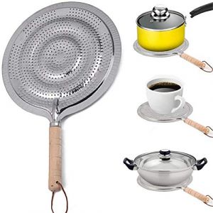 BEAUTYBIGBANG 2021 Universel Diffuseur de Chaleur en Acier Inoxydable 21 cm Diffuseur de chaleur pour cuisinière à gaz ou cuisinière électrique (EHOTER Décor, neuf)