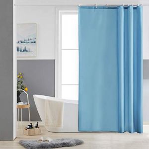 Furlinic Petit Rideau de Douche pour Baignoire Angle,Tissu en Polyester,Bleu Claire,120 x 180 cm,Anti Moisissure,Lest&eacute;,Rideaux de Bain avec 8 Crochets,Lavable en Machine,Imperm&eacute;able (newpower, neuf)