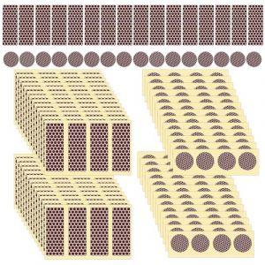 240pcs Feuille de Papier pour Allumettes avec Adh&eacute;sif, 120 Feuilles Rondes et 120 Feuilles Rectangulaires Autocollantes pour Bo&icirc;tes d'Allumettes (Couleur 1, Nid d'Abeille) (moncion, neuf)