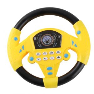 Tnfeeon Jouet de Pilotage pour, Volant Enfant Voiture, Volant Enfants Enfants Copilot Volant de Simulation avec lumi&egrave;re et Sons de Conduite Jouets &eacute;ducatifs pour la Petite enfance(Jaune) (Ovalat, neuf)