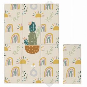 Kikido Matelas &agrave; Langer de Voyage 40x60 cm - Tapis a Langer pour B&eacute;b&eacute; Pliable et Imperm&eacute;able 60x40 cm - Cactus - Matelas &agrave; Langer Nomade, Portable, Doux et Confortable pour le Change de Couches (Clikeaze FR, neuf)