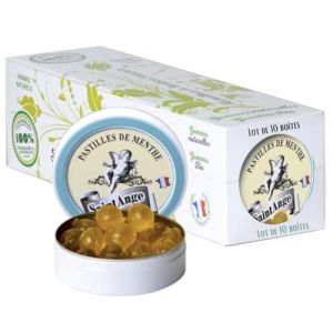 Lot de 10 boites Menthe | Pastilles Saint-Ange Bonbons Traditionnels 100% Fran&ccedil;ais Menthe (La compagnie des confiseurs, neuf)