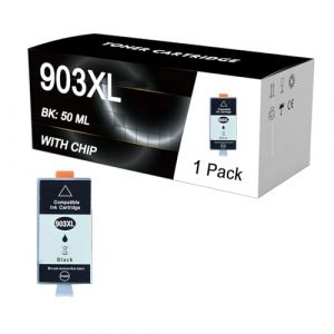 ZNTKJ 903XL Cartouche d'encre De Remplacement avec Puce pour HP 903 XL Fonctionne avec OfficeJet Pro 6950 6960 6968 6970 6975 Tout-en-Un Pack Combo Multicolore,Black-1 Pack (Xin Dao Store, neuf)