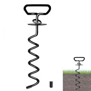 Ancrage au sol pour chien - Piquet en spirale pour chien - Grand - Piquet de fixation pour chien - Sans enchevêtrement - Robuste - Pour jardin, plage, pelouse, extérieur (Wonderful-U, neuf)
