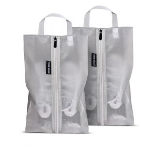 Foyer Nuage Sac &agrave; Chaussures Imperm&eacute;able,Sacs &agrave; Chaussures Anti-Salissure,Sac &agrave; Chaussures de Voyage TPU, avec Fermeture Eclair Robuste,Organiseur de Chaussons Plage,Piscine(Gris, 2 Sacs) (housewell, neuf)