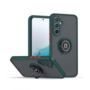 RankOne Coque pour Samsung Galaxy A15 (4G) / Samsung Galaxy A15 5G (6.5" inches), Anneau Support Base Ventouse Magn&eacute;tique Etui pour T&eacute;l&eacute;phone Portable Mat Transparent - Vert fonc&eacute; (Rankone, neuf)