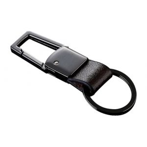 Cerbery&reg; | Porte-cl&eacute;s &eacute;l&eacute;gant en cuir avec anneaux et bo&icirc;te-cadeau | Keychain porte-cl&eacute;s porte-cl&eacute;s porte-cl&eacute;s voiture photo gravure anneau | Femmes Hommes | Cadeau (Noir) (Cerbery, neuf)