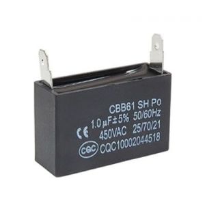 Condensateur CBB61 avec 2 connecteurs 1 uF 450V 25/70/21. Condensateur de démarrage de moteur 1 Pièce. (1μF) (Synn53, neuf)