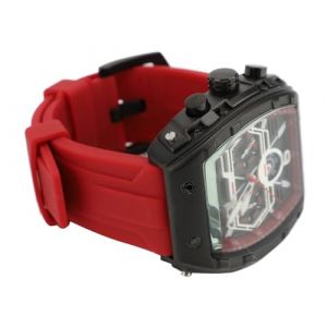 Montre pour Homme Résistante à L'eau, Montre à Quartz Multifonctionnelle élégante et Robuste avec Fenêtre de Date et Trois Sous-cadrans, Montre à Quartz à Grand Cadran avec (rouge) (WYANG188, neuf)