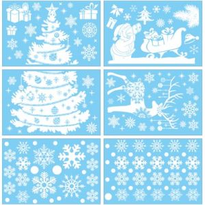 4 Feuilles NoëL Autocollants Fenetre Réutilisables, 134PCS Stickers Fenetre Noël avec Mignon et Père Noël pour DIY Décor Fenêtre de Noël, Vitrines (CELTIC MANUFACTURING, neuf)