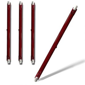 Homesally Ampoule Chauffante Infrarouge, R7S 254mm Ampoule Infrarouge Dimmable, Lampe Chauffante Halog&egrave;ne Rubis, 240V Tubes R7S 1300LM Chauffage Jardin,254mm,1300W 4 Packs (CangDou-store, neuf)