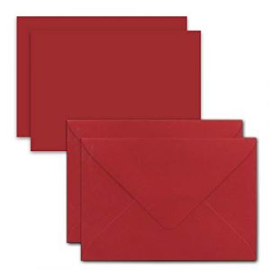 Lot de 25 cartes avec enveloppes - Cartes simples - Format A7 (10,5 x 7,3 cm) - Enveloppes C7 - Fermeture par collage humide - &Eacute;tiquettes cadeaux id&eacute;ales (GUSTAV NEUSER GmbH, neuf)