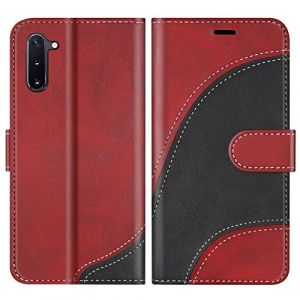 BoxTii Coque pour Galaxy Note 10 / Galaxy Note 10 5G, Portefeuille Etui en Cuir PU, Magn&eacute;tique Protection Housse Coque pour Samsung Galaxy Note 10 / Galaxy Note 10 5G, Rouge (BoxTii, neuf)
