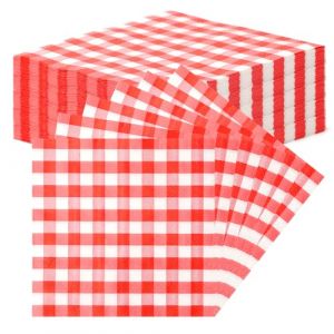 TNSLAND 40PCS Serviettes Papier Vichy Carreaux Serviettes en Papier Jetables pour Barbecue Pique Nique Serviette Vichy, Convient pour Cuisine, La Salle à Manger, Les Pique Niques, Les Fêtes, Rouge (dongguanshiqinciqingwangluokejiyouxiangongsi, neuf)