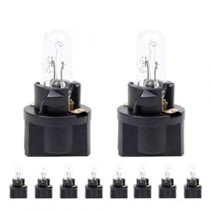 LifgWas 10 Pcs Dc 12v 1,2w Ampoule Tableau De Bord Ampoule Clignotant Led Blanc Chaud Clair Avec Support De Lampe Noir Pour Voiture Interne (SongFeiX, neuf)