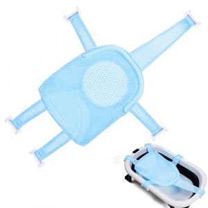 Aolso Hamac de Bain Antid&eacute;rapant pour B&eacute;b&eacute; - Filet de Bain en Maille, Transat de Si&egrave;ge pour Nouveau-n&eacute; de 0 &agrave; 36 Mois (Bleu Clair) (YIJIABAI, neuf)