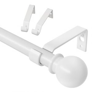 Tringle &agrave; Rideau Extensible Blanc 80-157 cm Support M&eacute;tal 5/8" Dias - Kit Ajustable Voilage Fen&ecirc;tre, Chambre, Salon"} (CHENHE CURTAIN, neuf)