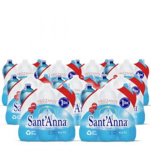 Pack de 54 bouteilles d'eau gazeuse Acqua Sant'Anna 1,0L | Eau minérale pétillantes faiblement minéralisée | Bouteilles en plastique 100% recyclables (Acqua Sant'Anna, neuf)