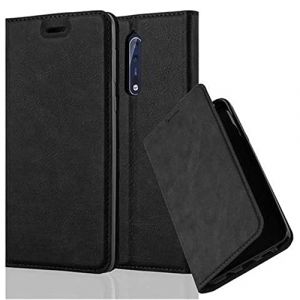 cadorabo Coque pour Nokia 8 2017 en Noir Nuit - Housse Protection avec Fermoire Magnétique, Stand Horizontal et Fente Carte - Portefeuille Etui Poche Folio Case Cover (cadorabo-shop, neuf)