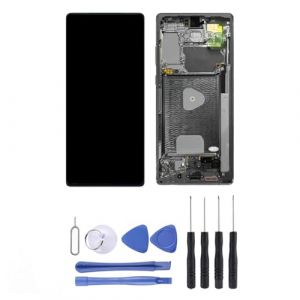 Visiodirect® Ecran Complet : vitre Tactile + ecran LCD sur Chassis Compatible avec Samsung Galaxy Note 20 SM-N980F - Note 20 5G SM-N981B 6,7" OLED Noir + kit Outils (visiodirect-, neuf)