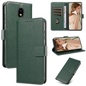 FMPCUON Coque pour Samsung Galaxy J3 2018 Etui RFID Protection Housse en Premium Cuir Pochette Portefeuille Rabat Clapet Case Porte Carte Magn&eacute;tique &Eacute;tui pour Samsung Galaxy J3 2018 - Vert (FMPCUON-EUR, neuf)