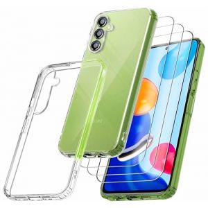 RKINC Coque pour Samsung Galaxy S24 FE 5G, avec 3 Films de Verre Tremp&eacute; Armor, ne jaunissant jamais Norme Militaire, r&eacute;sistante aux Chocs et aux Rayures Coque de Protection Transparent (DGVUK, neuf)