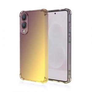 Topme Coque pour Samsung Galaxy S25 Edge (6.7" inches), Étui de Téléphone Portable en Silicone TPU Souple avec Dégradé de Couleur Transparent - Or Noir (topme, neuf)