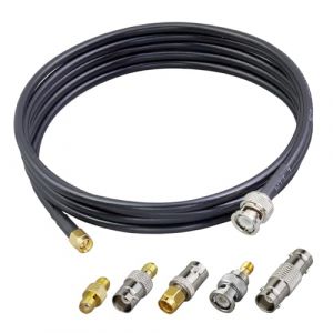 ACONRFTOL C&acirc;ble coaxial SMA vers BNC RG58 - SMA m&acirc;le vers BNC m&acirc;le - 2 m avec 5 adaptateurs SMA vers BNC - C&acirc;ble SMA m&acirc;le vers BNC m&acirc;le pour radio, vid&eacute;o, LAN, WiFi, GPS, antenne (GONGJUREN Tech, neuf)