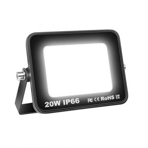 AUXTINGS Projecteurs LED Extérieur,20W 2000lm Eclairage de Sécurité Spot LED Extérieur Puissant, Blanc 6000K Lumineuse Lampe pour Entrepôt Garage Stade Arrière-cour,175V-260V IP66 Imperméable (AUXTINGS-EU, neuf)