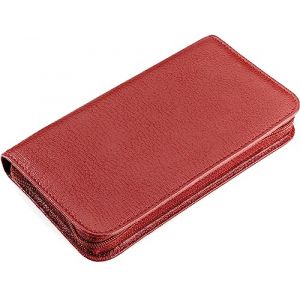 REMOS Trousse manucure vide en cuir véritable pour équiper 7 instruments - rouge (remos professional body care d'Autriche, neuf)