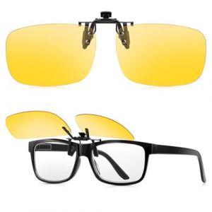 IKOPFLN Clip Lunettes Conduite de Nuit Polarisées, lunette jaune conduite de nuit lunette lunette conduite de nuit conduite de nuit Anti-Eblouissement et Ultra léger clip solaire pour lunettes de vue (IKOPFLN, neuf)