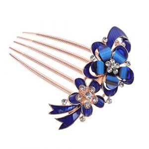 PACKOVE Accessoires De Cheveux En Strass Peignes à Cheveux De Mariage Accessoires De Cheveux De Mariage Pour Les Mariées Coiffes Cheveux De Mariée Mariages Alliage De Zinc Bleu (Spring TU, neuf)