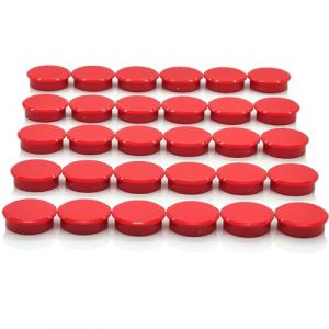 PYJLBX Aimant Puissant Aimant Frigo, Aimants Tableau Magnétique Magnet Frigo, 30 Pcs Aimants Frigo Decoratif, Aimant Tableau Blanc Petit Aimant Rond, pour Tableau Magnetique, Calendrier, Frigo (Rouge) (Shenzhen Pingyijia Trading Co.,Ltd, neuf)