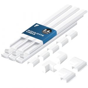 shinfly 2,4m Cache Cable – Goulotte Passe Cable pour Câbles électriques, Goulotte Electrique, Passe Cable Mural – Cache Fil Electrique pour TV – Blanc 30 mm x 15 mm (IceDreamOne, neuf)
