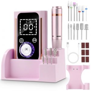 Ponceuse pour Ongles Professionnel, 45000Rpm Lime Electrique Ongle, 13 en 1 Ponceuse Manucure, Ponceuse Ongle Semi Permanent, Ponceuse Ongle Portable pour Polissage, Callosités, Pedicure (PULWINDER MIXT  S.R.L., neuf)