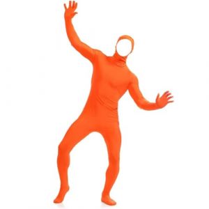 FASLOLSDP Costume Zentai pour Halloween, cosplay, combinaison intégrale pour adulte, unisexe, moulant, fête, Noël, maillot à manches longues, combinaison, Orange, M (HEHui, neuf)