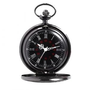 Montre Vintage &Agrave; Gousset Homme - Montre De Poche &Agrave; Quartz Avec Cha&icirc;ne - Cadran En Chiffres Romains - R&eacute;tro (charey, neuf)