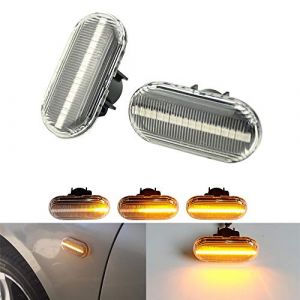 Feux Latéraux Indicateur Dynamiques LED Clignotant pour Clio 1 2 Laguna Megane Scenic Twingo I Espace III Kangoo 19 II Master (FaroeChi Auto, neuf)